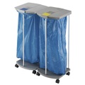 Hailo, Hailo Müllsackständer-Set ProfiLine WS mit 250 blauen Wertstoffsäcken Gestell 2 x 120 l, HxBxT 1000 x 880 x 450 mm fahrbar