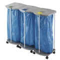 Hailo, Hailo Müllsackständer-Set ProfiLine WS mit 250 blauen Wertstoffsäcken Gestell 3 x 120 l, HxBxT 1000 x 1330 x 450 mm fahrbar