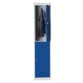 Wolf Stahlspind, zerlegt 2 Abteile, Höhe 840 mm, Breite 400 mm, 1 Kleiderstange Anbauelement, lichtgrau / enzianblau