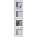 QUIPO Stahlschrank 4 Fächer mit Fenster lichtgrau, Anbauelement