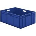 Euro-Format-Stapelbehälter, Wände und Boden geschlossen LxBxH 800 x 600 x 320 mm blau, VE 2 Stk