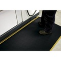 Anti-Ermüdungsmatte PVC mit Hammerschlagoptik, Höhe 9 mm 900 x 18300 mm, schwarz/gelb