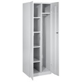 Wolf Stahlschrank Breite 600 mm, 4 Böden, 1 Garderobe Türen lichtgrau