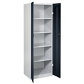 Wolf Stahlschrank Breite 600 mm, 4 Böden Türen tiefschwarz