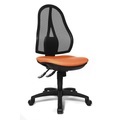 Topstar Bürodrehstuhl ohne Armlehnen, Netzrückenlehne schwarz Bezug orange