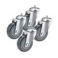 Proroll, Proroll Gummireifen thermoplastisch, Set-Angebot 4 x Lenkrolle mit Gewindestift Rad-Ø x Breite 100 x 32 mm