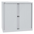 BISLEY Euro-Rollladenschrank Breite 1000 mm, 2 Fachböden lichtgrau