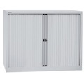 BISLEY Euro-Rollladenschrank Breite 1200 mm, 2 Fachböden lichtgrau