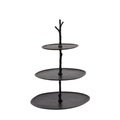 Aluminium 3 Teller Schwarz H: 47 cm