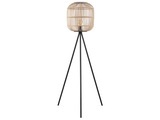 Eglo, Stehlampe Bordesley Dreibein mit Holzschirm