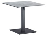 Tisch Best Cervia, Mittelsäule, Tischplatte klappbar, Niveau-Ausgleichschrauben, B 800 x T 800 H 740 mm, Metall & HPL