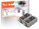 2 Peach Tintenpatronen schwarz kompatibel zu Canon BCI-15 bk