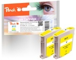 Peach Doppelpack Tintenpatronen gelb kompatibel zu HP No. 11 gelb, C4838A