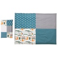 ULLENBOOM, Ullenboom Kinder Bettwäsche-Set Waldtiere Petrol 135 x 100 cm + 40 x 60 cm - bunt