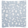 Alvi Wickelauflage 2stg. Keil Folie Zootiere puderblau 68 x 60 cm