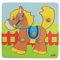 goki Steckpuzzle PFERD 5-teilig in bunt