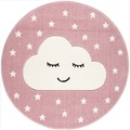 LIVONE Spiel- und Kinderteppich Kids Love Rugs Smiley Cloud, rosa/weiss, 133 cm