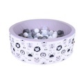 knorr® toys Bällebad soft - Cute Animals - 150 Bälle grau/weiß/transparent