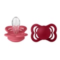 BIBS Schnuller Supreme Coral/Ruby Silikon 0-6 Monate, 2 Stk.