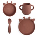 nuuroo Geschirrset Lykke Giraffe 4-teilig, Mahogany