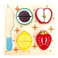 Bino, Bino 3D Puzzle Holz, Obst mit Schneidebrett