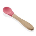 BABYJEM, babyJem Löffel aus Silikon mit Holzgriff, pink