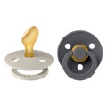 BIBS® Schnuller Colour Anatomischer Sauger Sand & Iron 6-18 Monate, 2 Stk.