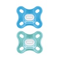 MAM Schnuller Comfort Silikon, 0+ Monate, 2 Stk, blau + türkis