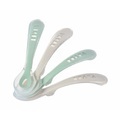 BEABA® Babylöffel 4er Set aus Silikon ab 8 Monaten, velvet grau/ salbeigrün