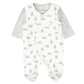 Staccato Strampler+Shirt cream white gemustert