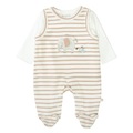 Staccato Strampler+Shirt warm white gestreift