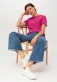 Damen T-Shirt aus Bio-Baumwolle - fuchsia Grösse46