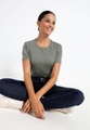 Damen Kurzarm-Shirt aus Bio-Baumwolle - grün Grösse40