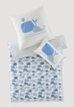hessnatur, Baby Renforcé Bettwäsche - hellblau bedruckt Grösse100x135 / 40x60 cm