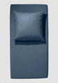 Satin-Spannbetttuch aus Bio-Baumwolle - blau Grösse180x200 cm