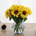 6 Zweige Sonnenblume Kunstblumen Heimdekoration Hochzeit Versorgung 8x22cm/3x9