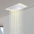 500 360 Chrom-Duscharmaturen Regenmischer 304 Edelstahl LED-Duschkopf Deckenmontage, Luxus-Regenduschkopfsystem mit 110 V ~ 220 V wechselndem Wasser-Aus-Schaltersteuerung Energiespar-LED Lightinthebox