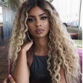 Synthetikperücke Jerry Locken Mittelteil Perücke lang Schwarz / Gold Kunsthaar 24 Zoll Damen für Damen Schwarz / Blond ombre Lightinthebox