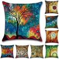 Set von 8 Kissenbezug, botanische Grafikdrucke rustikale Vintage Dekokissen Home Sofa dekorative Outdoor-Kunstleinenkissen für Sofa Couch Bett Stuhl Lightinthebox