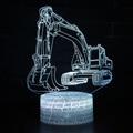 Lighinthebox, Bagger 3D Lampe LED optische Täuschung Nachtlicht für Kinder Kindergarten Schlafzimmer 7 Farbwechsel Nachttisch Lichter Geburtstagsgeschenk Spielzeug für Jungen Lightinthebox