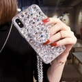 Handy Hülle Handyhüllen Für Apple Rückseite iPhone 14 Pro Max Plus 13 12 11 Mini X XR XS 8 7 Strass mit abnehmbarem Umhängeriemen Ständer Glänzender Schein Silikon Lightinthebox