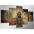 5 Panel Wandkunst Leinwanddrucke Malerei Kunstwerk Bild Buddhismus Buddha Heimtextilien Dekor gespannter Rahmen / gerollt Lightinthebox