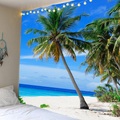 Wandteppich Kunst Dekor Decke Vorhang Picknick Tischdecke hängen zu Hause Schlafzimmer Wohnzimmer Wohnheim Dekoration Landschaft Meer Ozean Strand Kokosnussbaum Lightinthebox