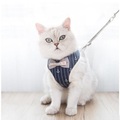 Katzen Geschirre Leinen Einstellbar Weich Sicherheit Plaid / Karomuster Streifen Baumwolle Grau Rosa Dunkelblau Rot 2St Lightinthebox