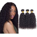 Lighinthebox, 3 Bündel Haarwebereien Indisches Haar Versaute Curly Haarverlängerungen Remy Menschenhaar 100% Remy Haarbündel 300 g Menschenhaar spinnt Echthaar Haarverlängerungen 8-28 Zoll Naturfarbe Natur Schwarz Lightinthebox
