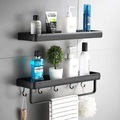 Küche Badregal Bad Duschregal Aluminium Schwarz Badezimmer Eckregal Wandmontierter Küchenhalter aus schwarzem Aluminium Lightinthebox