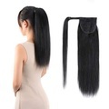 Pferdeschwanzverlängerungen echte menschliche Haarspange in 16 Zoll 65g tiefschwarze Farbe gerade Kordelzug Kette um Pferdeschwanz Haarteil remy menschliches Haar für Frauen Lightinthebox