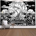psychedelische Skizze Wandteppich Kunst Dekor Decke Vorhang hängen zu Hause Schlafzimmer Wohnzimmer Dekoration Pilzbaum Lightinthebox
