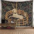 Einhorn Blumen Wandteppich Kunstdekor Decke Vorhang Picknick Tischdecke hängend Zuhause Schlafzimmer Wohnzimmer Wohnheim Dekoration Polyester Pferd Lightinthebox