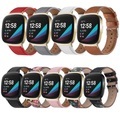 1 pcs Smartwatch-Band für Fitbit Versa 3 / Sense Echtes Leder Smartwatch Gurt Schnalle aus Edelstahl Lederschlaufe Ersatz Armband Lightinthebox